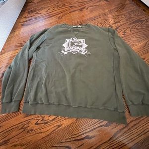 Vintage Green Crewneck, “Silly Goose” print